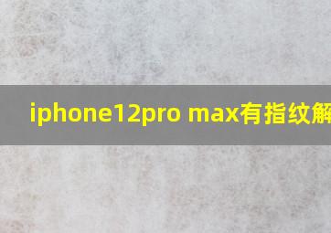 iphone12pro max有指纹解锁么